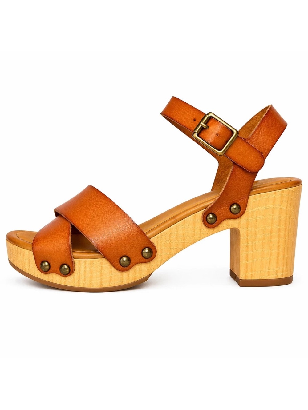 MIA platform Susan Sandals. Brown Clog Chunky Boho